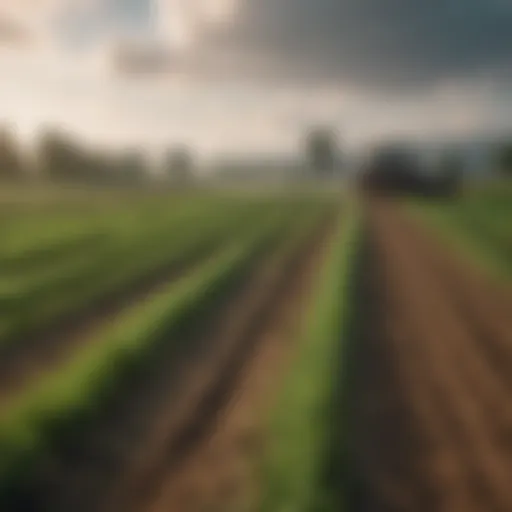 A lush green field illustrating sustainable agriculture practices