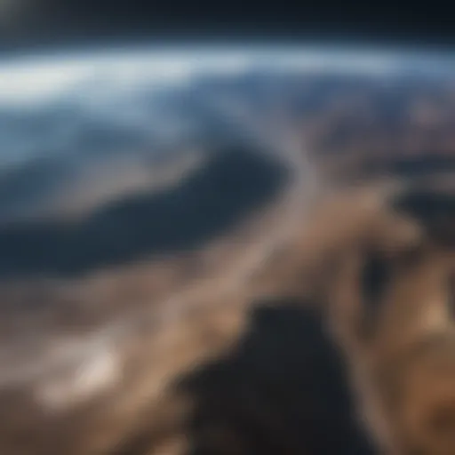 Visual representation of Earth's curvature as seen from high altitude