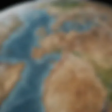 Navigation Routes and Earth's Curvature Map showcasing the effects of curvature on navigation routes