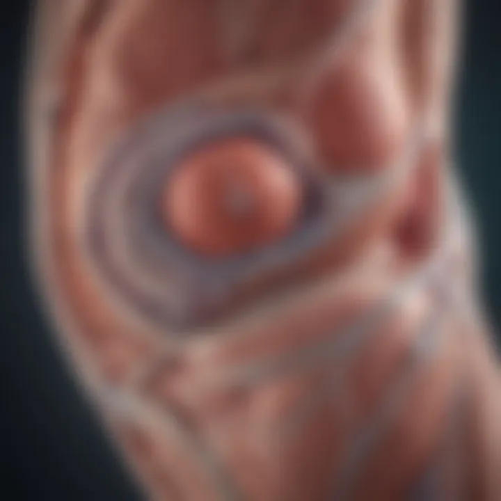 Illustration of stem cell differentiation in knee tissues