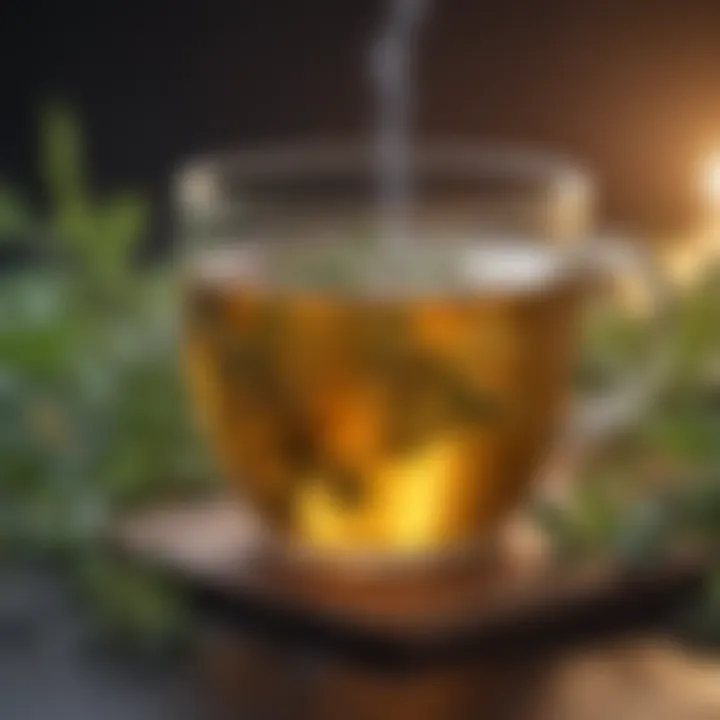 A calming tea infusion made from various herbs to aid relaxation during the quitting process