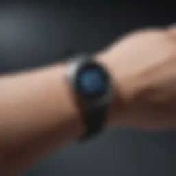 Wearable glucose monitor watch displaying real-time glucose levels